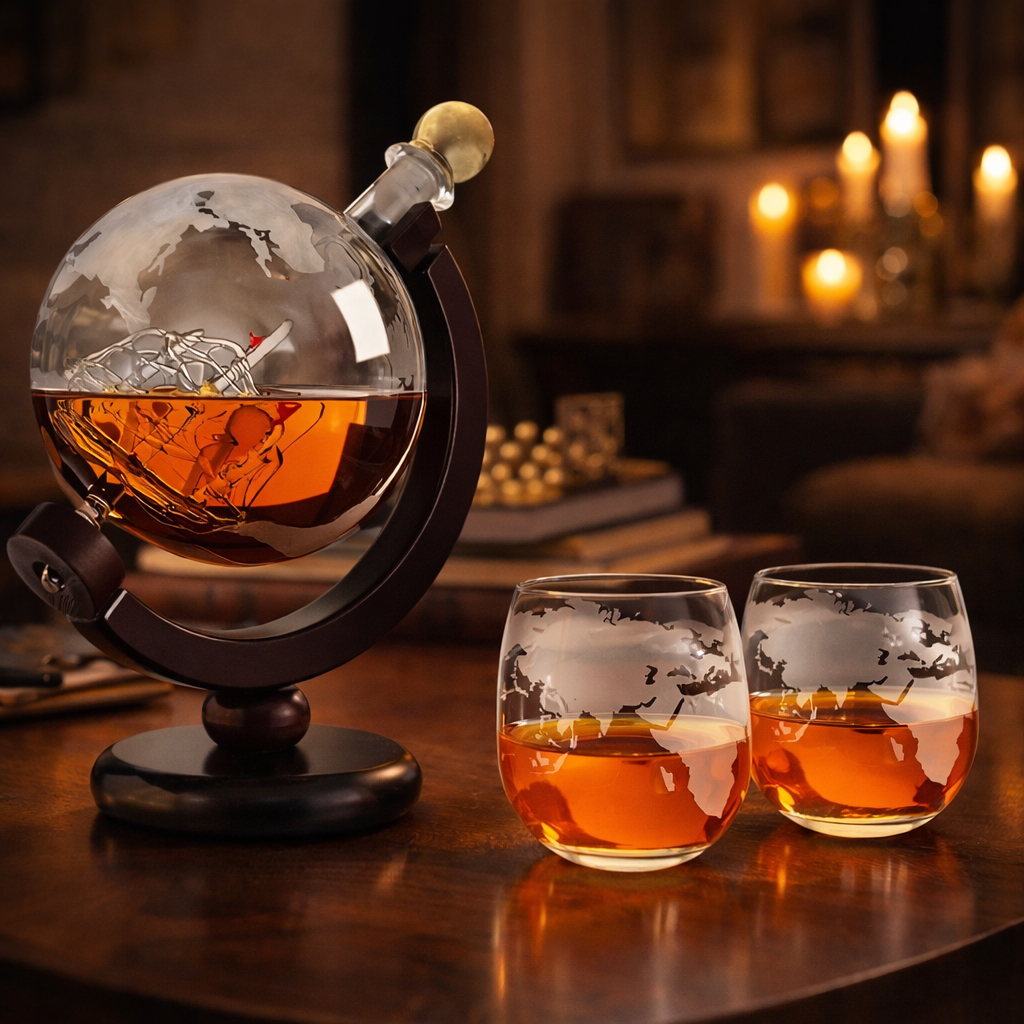 Whiskey Decanter – World Map Edition